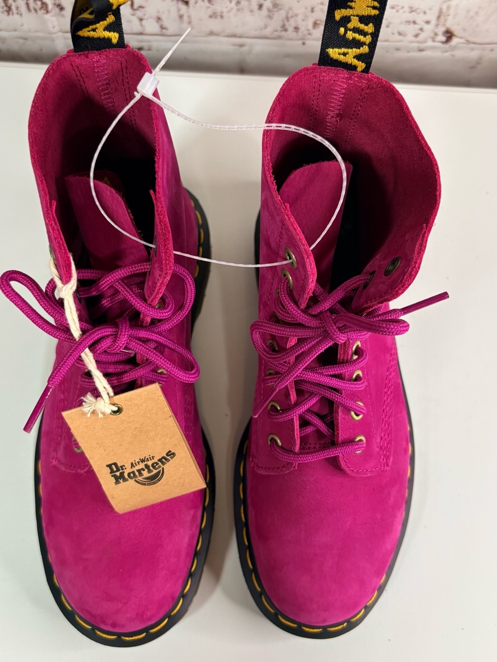 Dr. Martens Women's Hot Pink Lace-Up Leather Boots - Picture 11 of 14